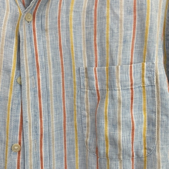 EUC W.H. Belk Sportswear 100% Linen Striped Button Down Dress Shirt Size XL - Picture 2 of 6